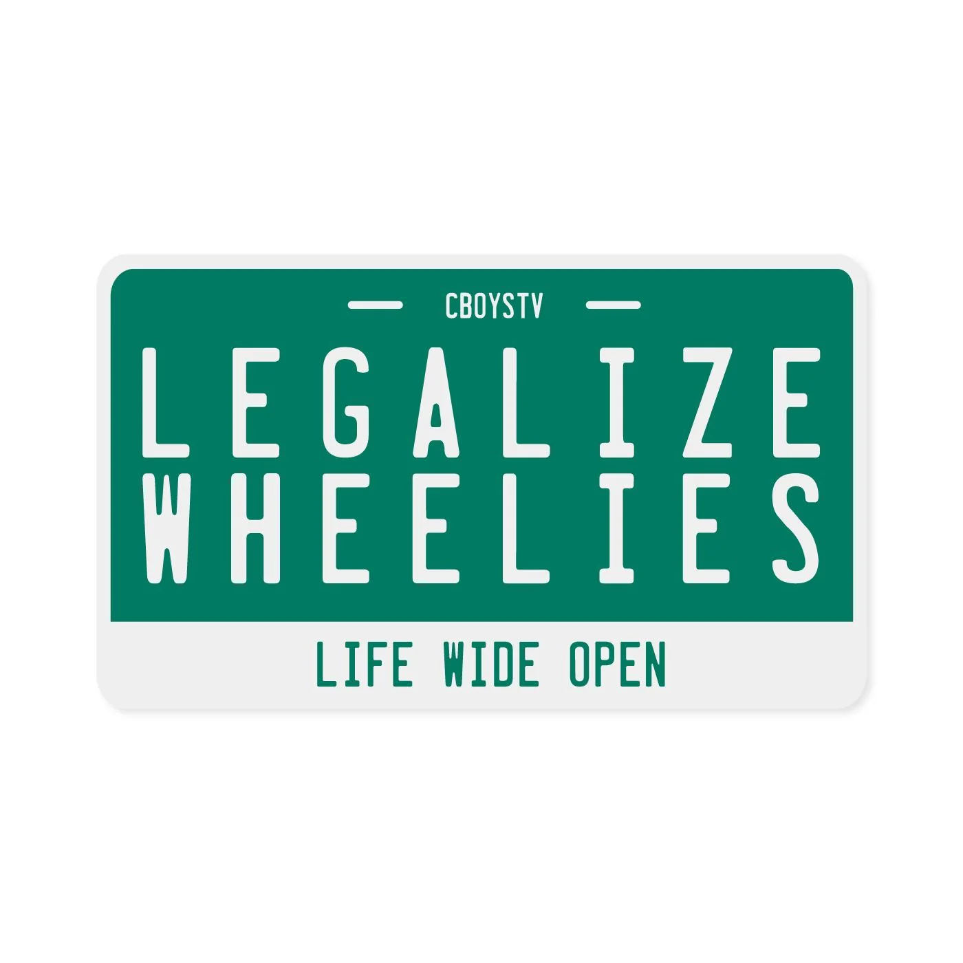 BIKE/QUAD SIZED Legalize Wheelies License Plate - Image 2